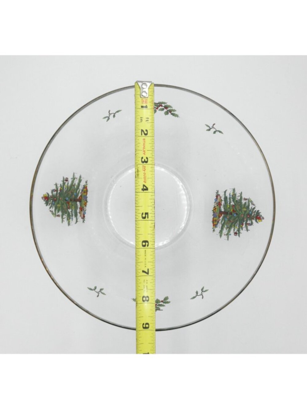 Christmas Tree by Spode Large Glass Salad Bowl 9 Inch Pattern: SP CHT - Picture 6 of 8